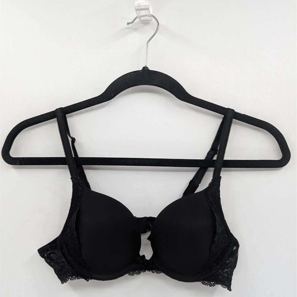 Victoria's Secret Bra Women's 34A Black Push Up Lace Dream Angels